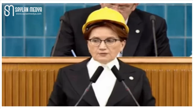 Akşener, grup toplantısına baretle çıktı