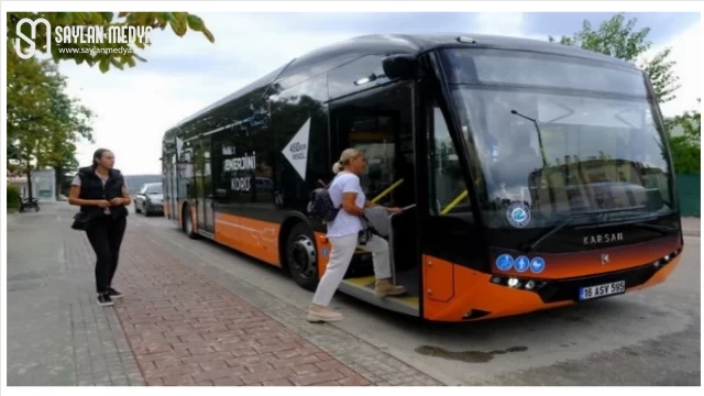 Yüzde yüz elektrikli otobüs test sürüşünde