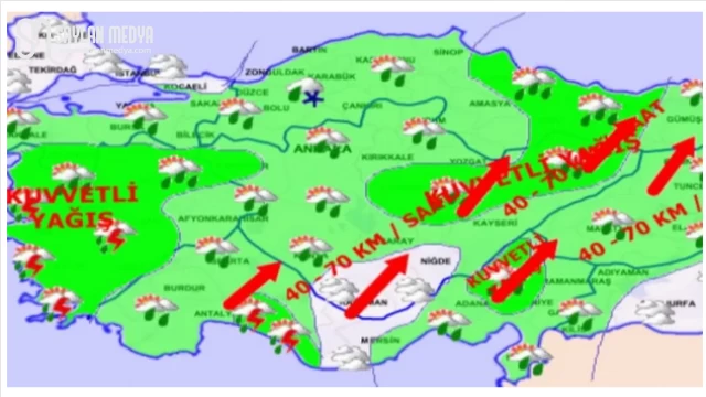 Meteoroloji’den kuvvetli yağış ve fırtına uyarısı